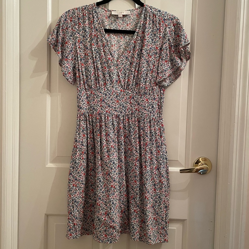 Loft Flutter Floral Dress